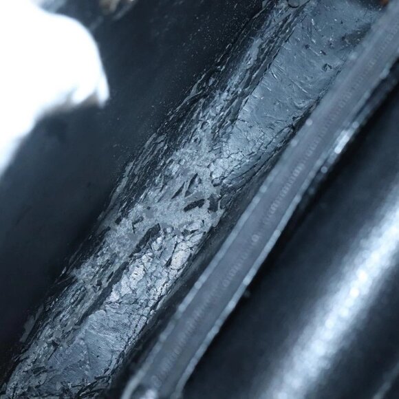 GUCCI Bamboo Hand Bag Leather Black Gold 002 - Picture 10 of 16